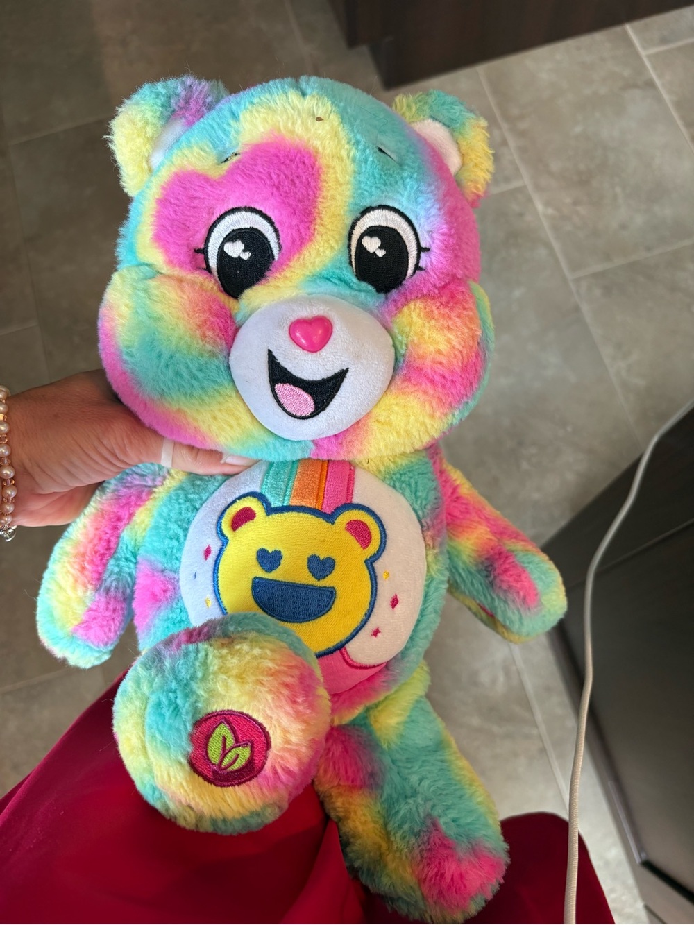 Care Bears Rainbow Tie-Dye Plush Bear - Pink, Yellow, Blue, Green